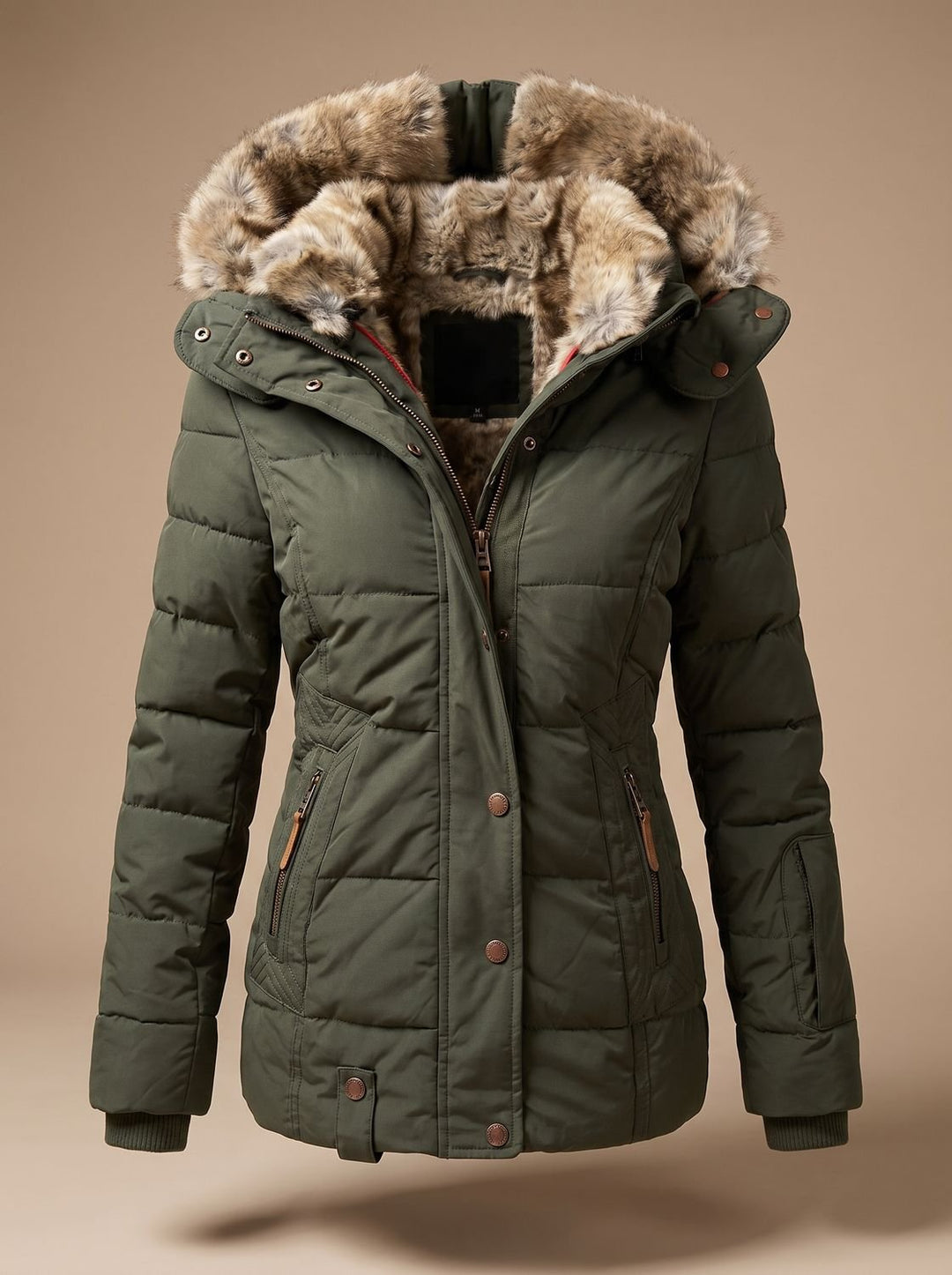 Patricia | Elegant Quilted Fur Hood Winter Coats for Women
