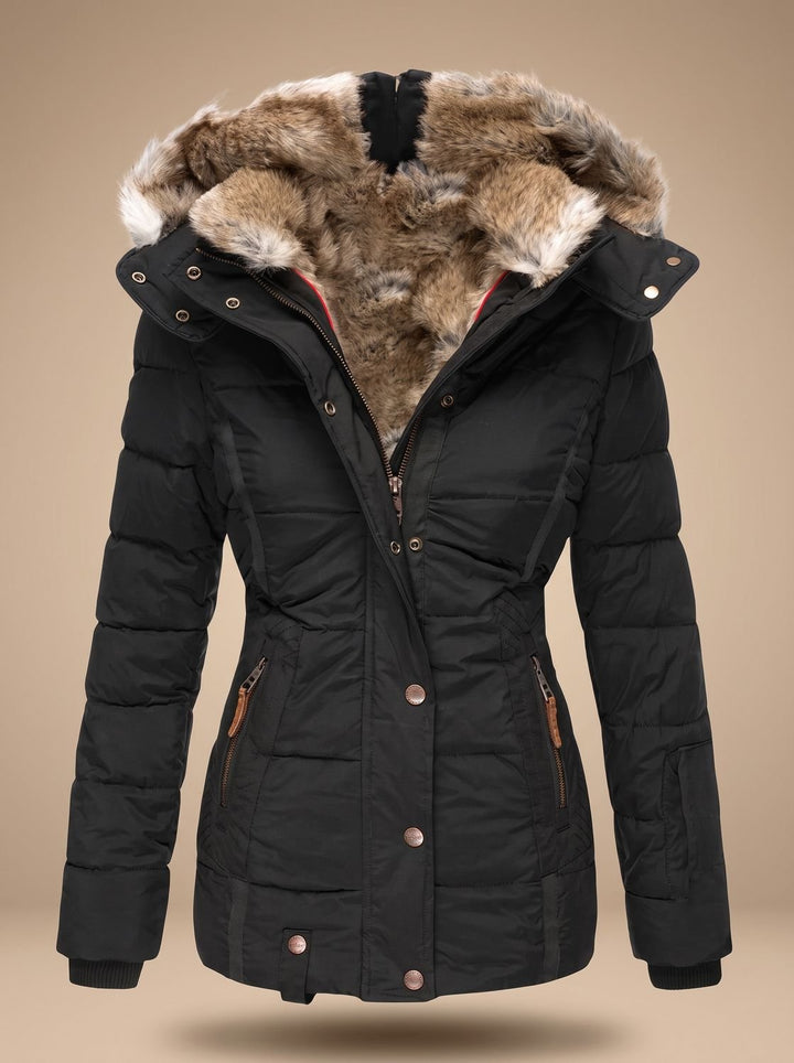 Patricia | Elegant Quilted Fur Hood Winter Coats for Women