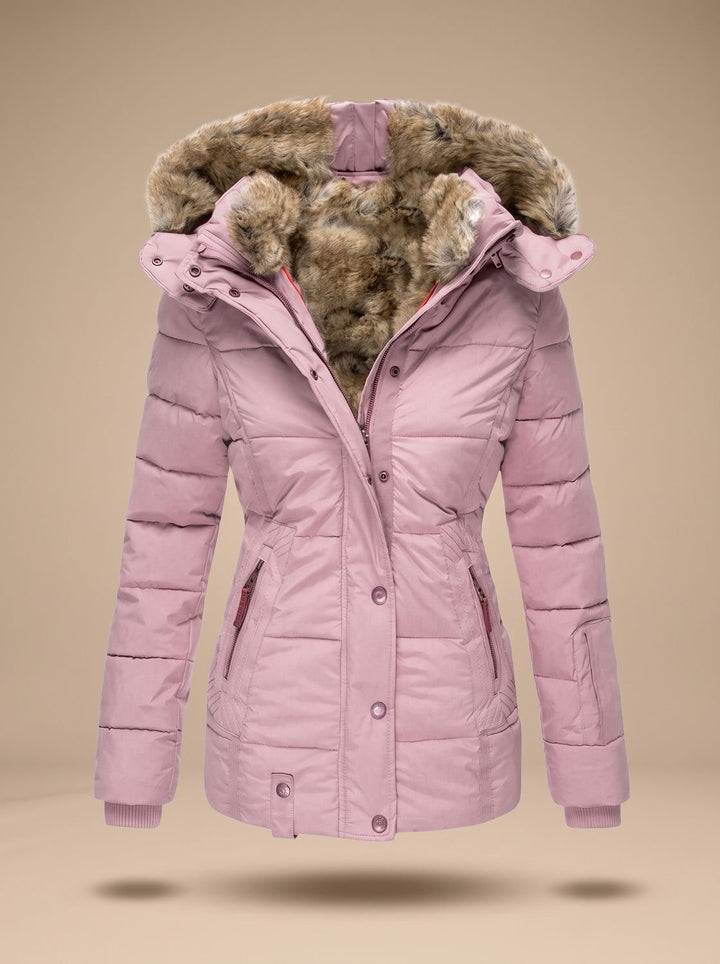 Patricia | Elegant Quilted Fur Hood Winter Coats for Women