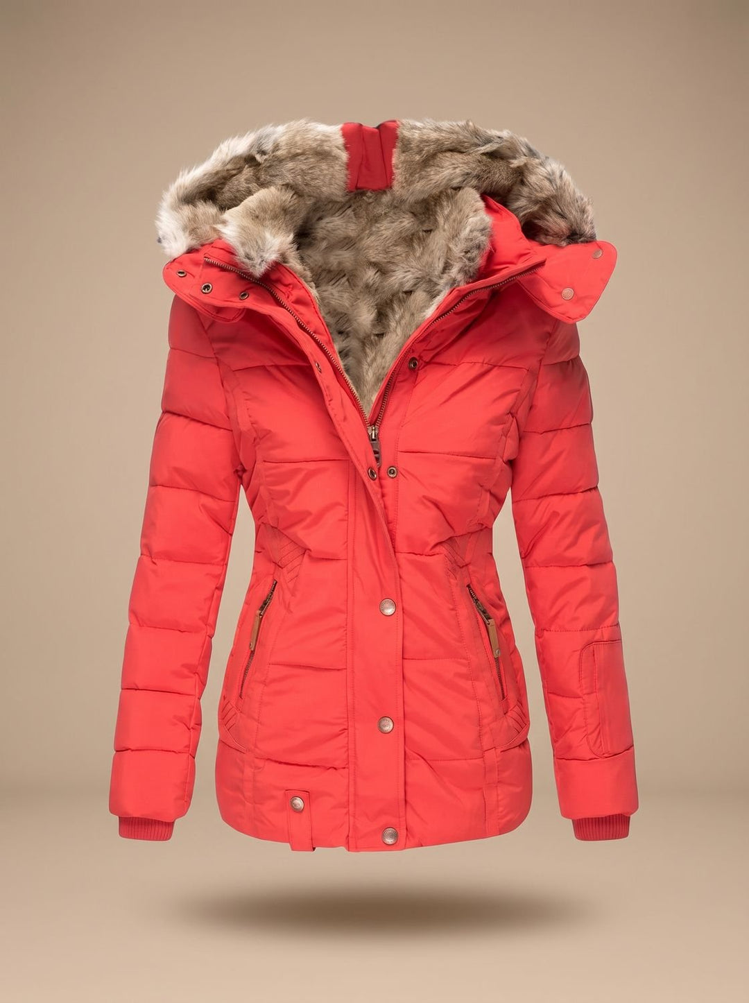 Patricia | Elegant Quilted Fur Hood Winter Coats for Women