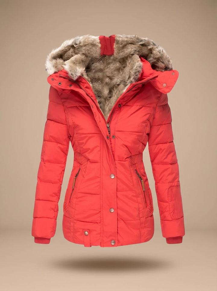 Patricia | Elegant Quilted Fur Hood Winter Coats for Women