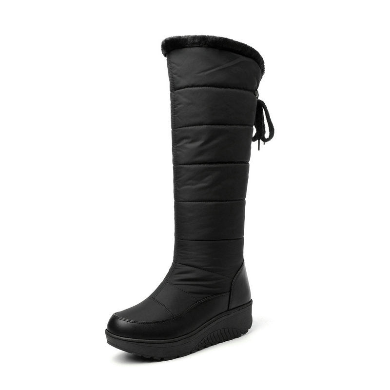 Patricia | Elegant Quilted Knee-High Winter Boots with Platform Sole