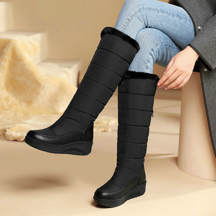 Patricia | Elegant Quilted Knee-High Winter Boots with Platform Sole