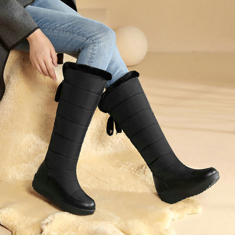 Patricia | Elegant Quilted Knee-High Winter Boots with Platform Sole
