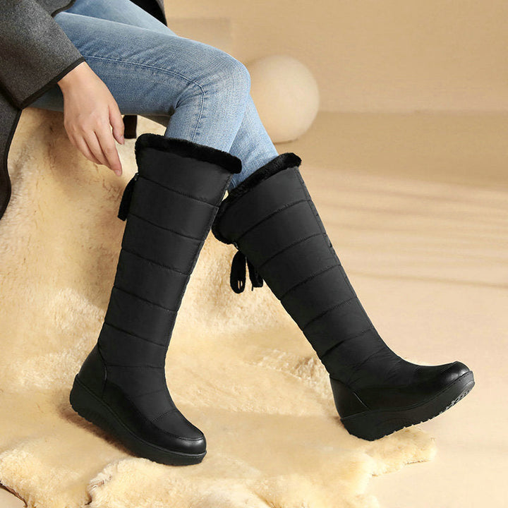 Patricia | Elegant Quilted Knee-High Winter Boots with Platform Sole