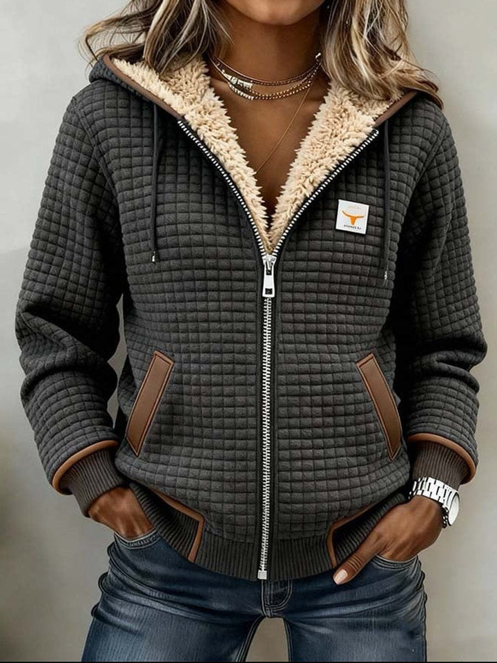 Patricia | Refined Hooded Zip-Up Quilted Jacket