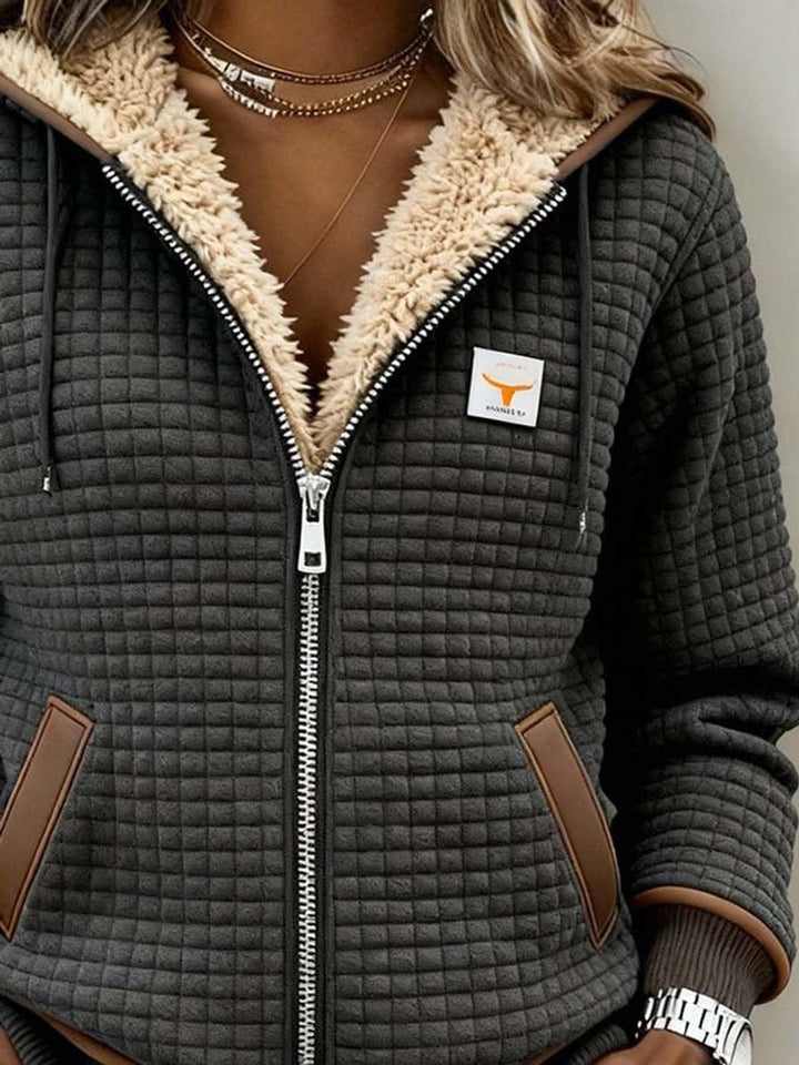 Patricia | Refined Hooded Zip-Up Quilted Jacket