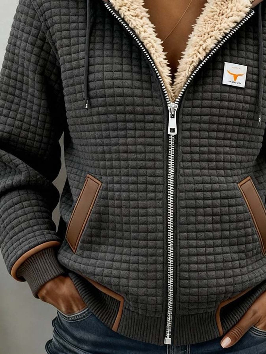 Patricia | Refined Hooded Zip-Up Quilted Jacket