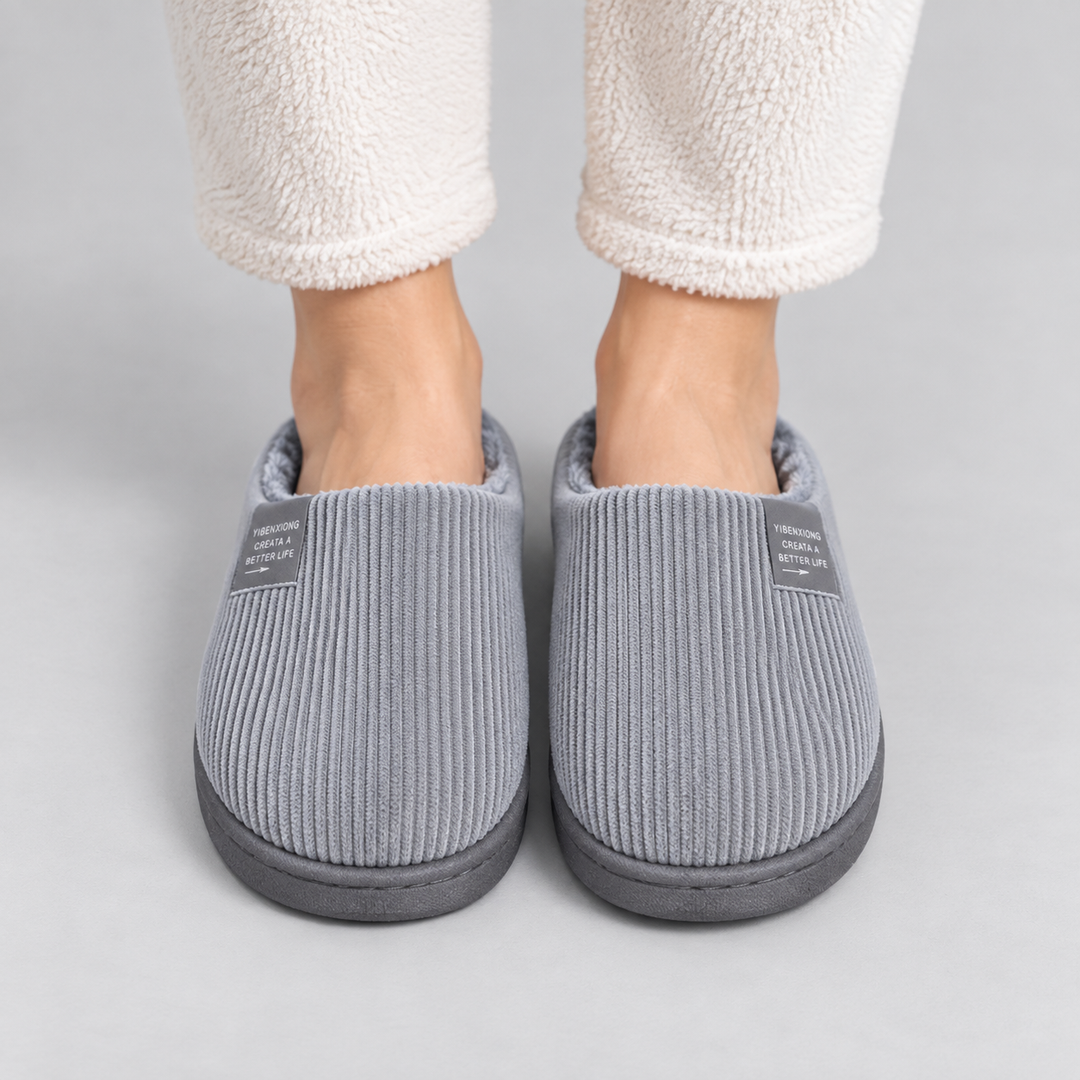 Rebecca | Ribbed Closed Toe Slip-On House Slippers