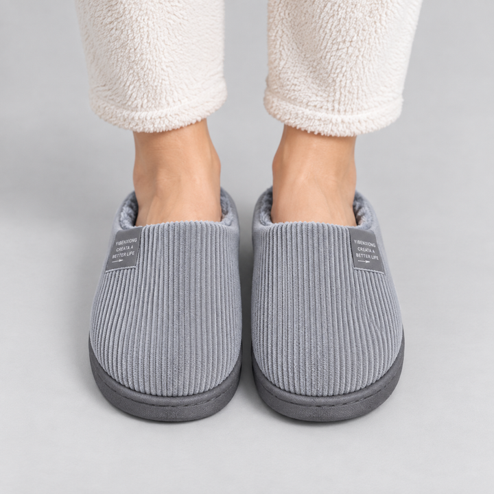 Rebecca | Ribbed Closed Toe Slip-On House Slippers