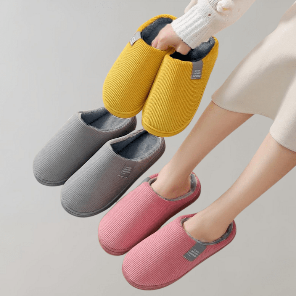 Rebecca | Ribbed Closed Toe Slip-On House Slippers