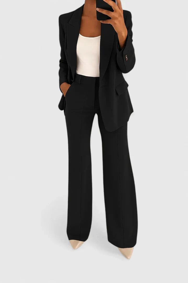 Rebecca | Stylish Wide Leg Blazer Pantsuit Set