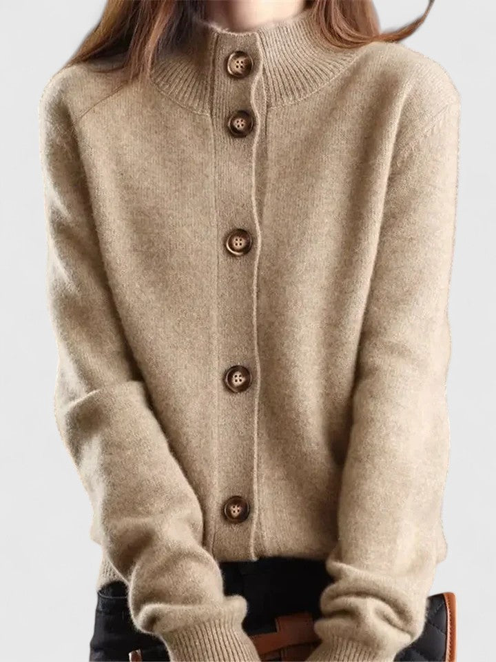 Ruth | Elegant Collared Button Front Knit Cardigan