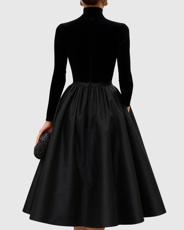 Ruth | Polished Turtleneck Winter Wedding Guest Midi Dress