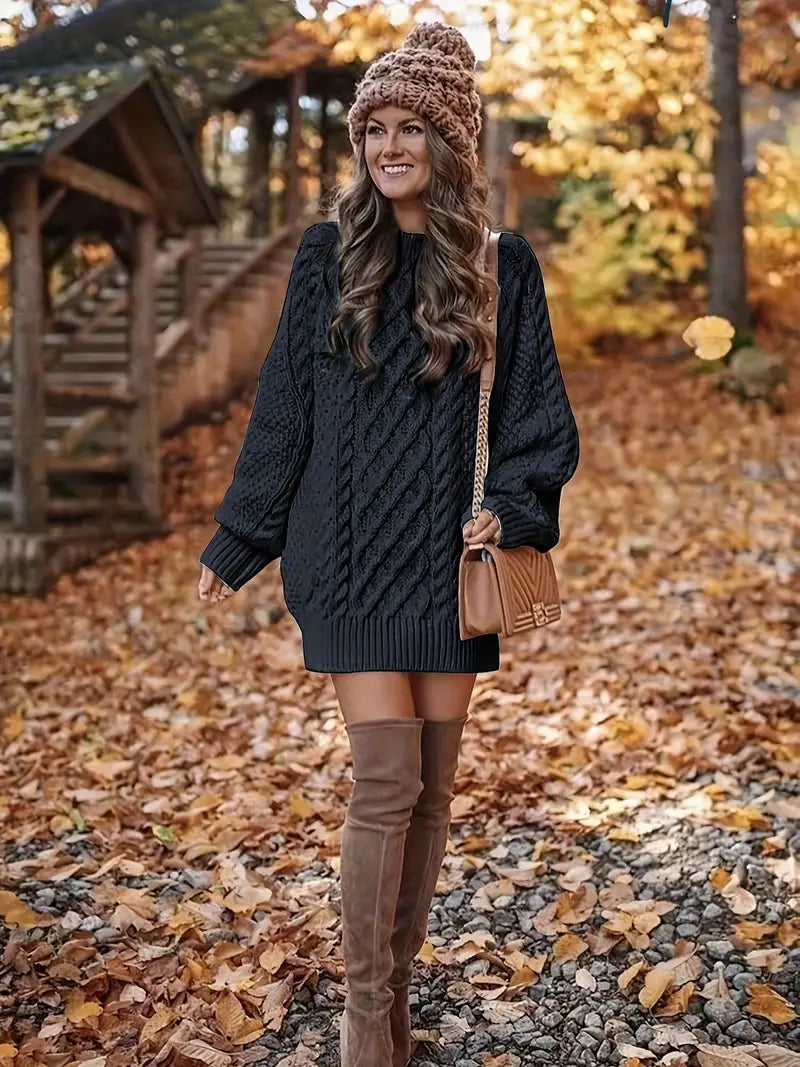 Ruth | Sophisticated Oversized Cable Knit Sweater Tunic