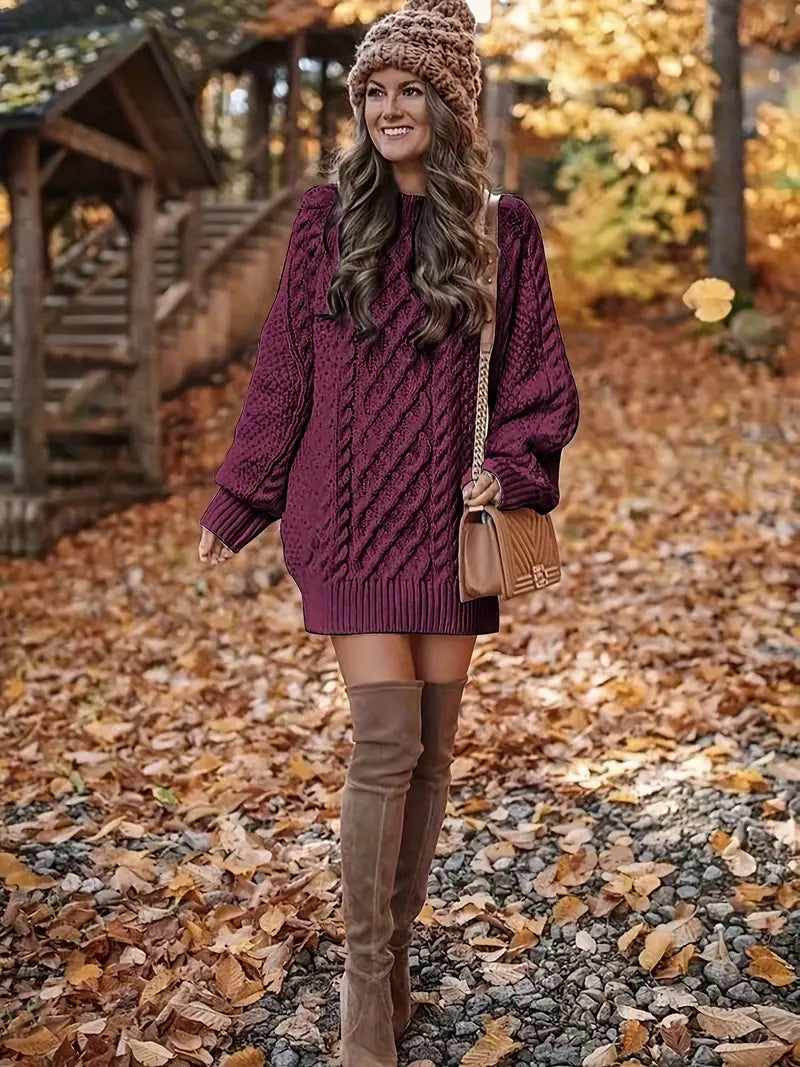 Ruth | Sophisticated Oversized Cable Knit Sweater Tunic
