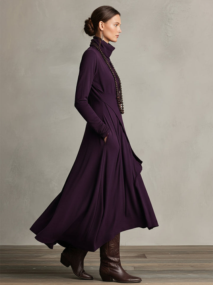 Samantha | Polished Asymmetrical Wrap Maxi Sweater Dress