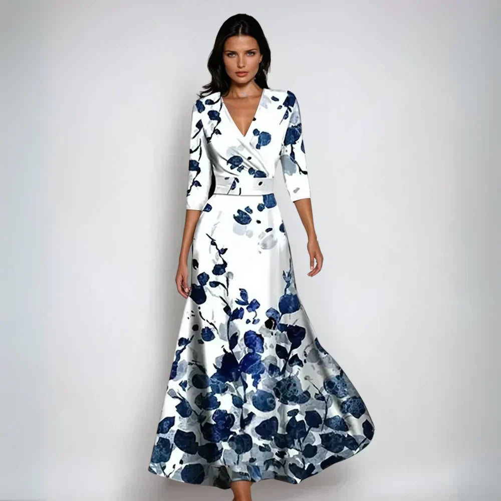 Samantha | Relaxed Floral Wrap Maxi Winter Wedding Guest Dress