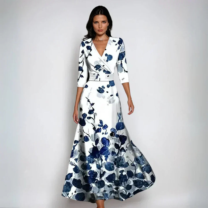 Samantha | Relaxed Floral Wrap Maxi Winter Wedding Guest Dress
