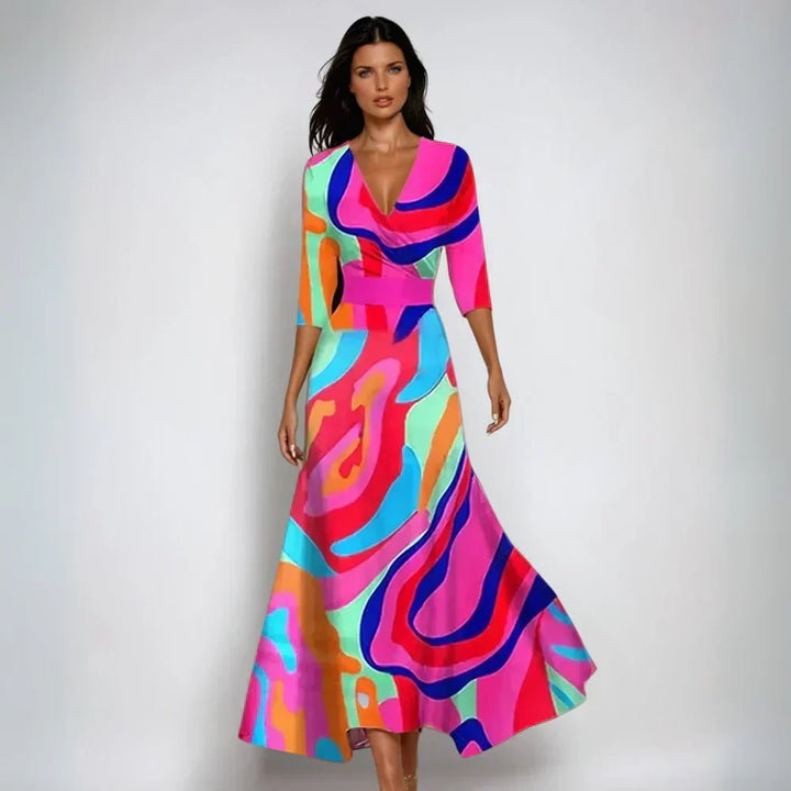 Samantha | Relaxed Floral Wrap Maxi Winter Wedding Guest Dress
