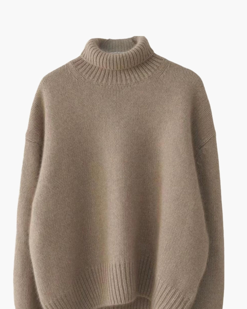 Sandra | Relaxed Oversized Ribbed Turtleneck Knit Sweater