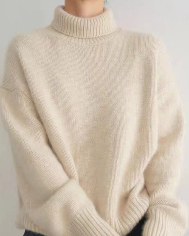 Sandra | Relaxed Oversized Ribbed Turtleneck Knit Sweater