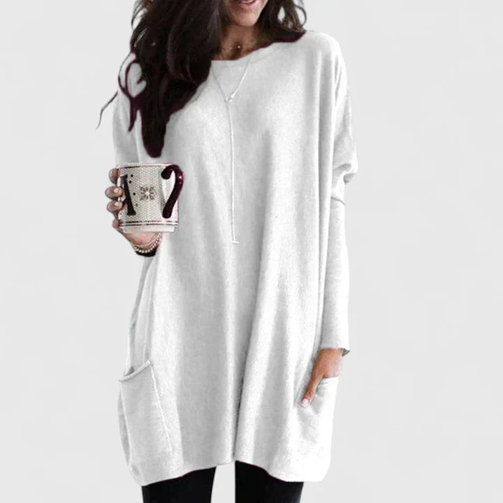 Sara | Oversized Long Sleeve Tunic Knit Sweater