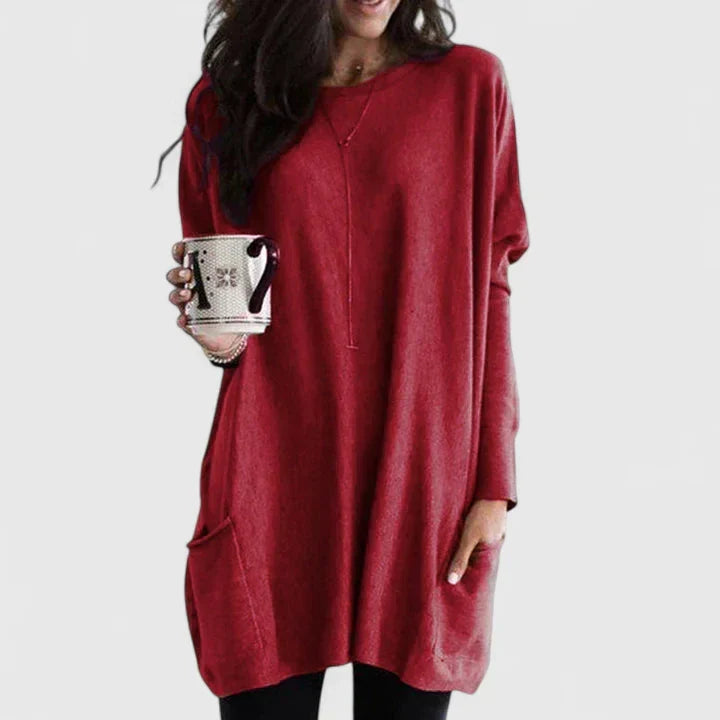 Sara | Oversized Long Sleeve Tunic Knit Sweater