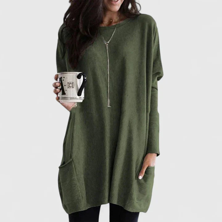 Sara | Oversized Long Sleeve Tunic Knit Sweater