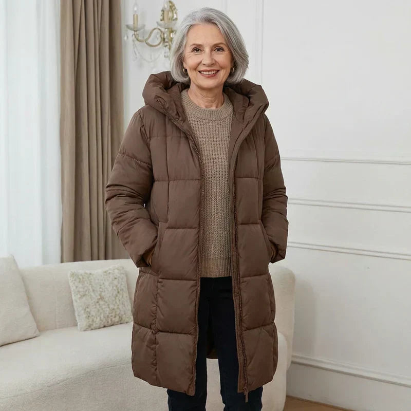 Sharon | Effortless Hooded Long Puffer Winter Coat