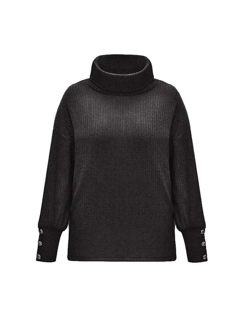 Sharon | Relaxed Ribbed Long Sleeve Turtleneck Sweater