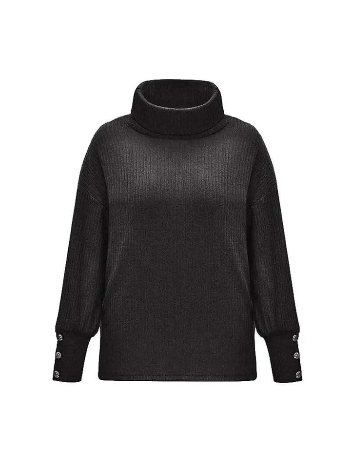 Sharon | Relaxed Ribbed Long Sleeve Turtleneck Sweater