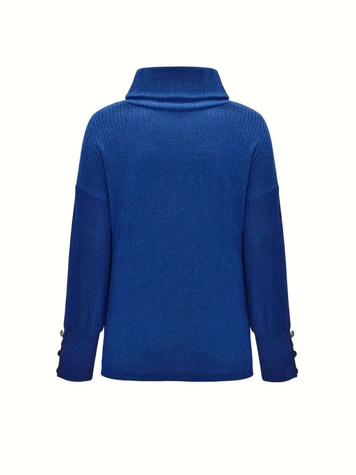 Sharon | Relaxed Ribbed Long Sleeve Turtleneck Sweater