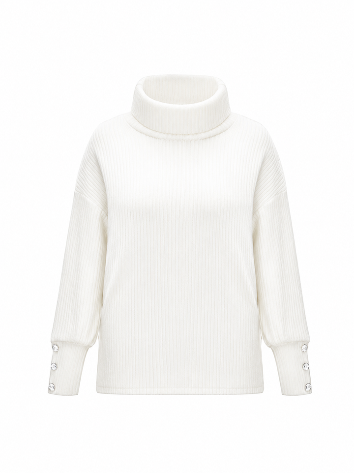 Sharon | Relaxed Ribbed Long Sleeve Turtleneck Sweater