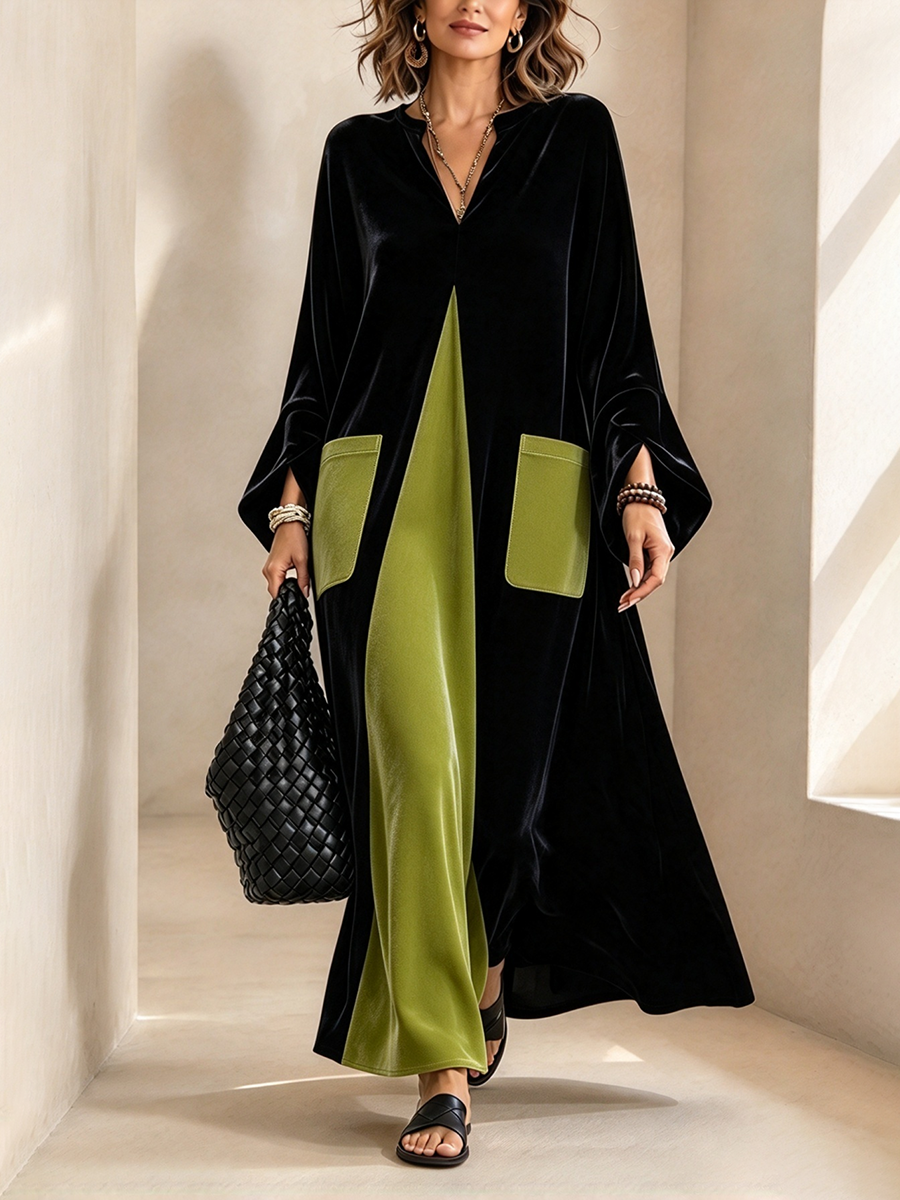 Sharon | Timeless Color Block Long Sleeve Dress