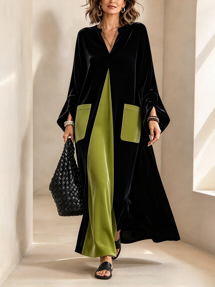 Sharon | Timeless Color Block Long Sleeve Dress