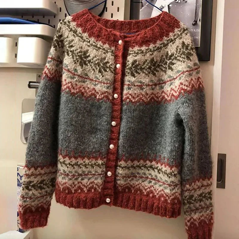 Sharon | Vintage Fair Isle Button Front Cardigan