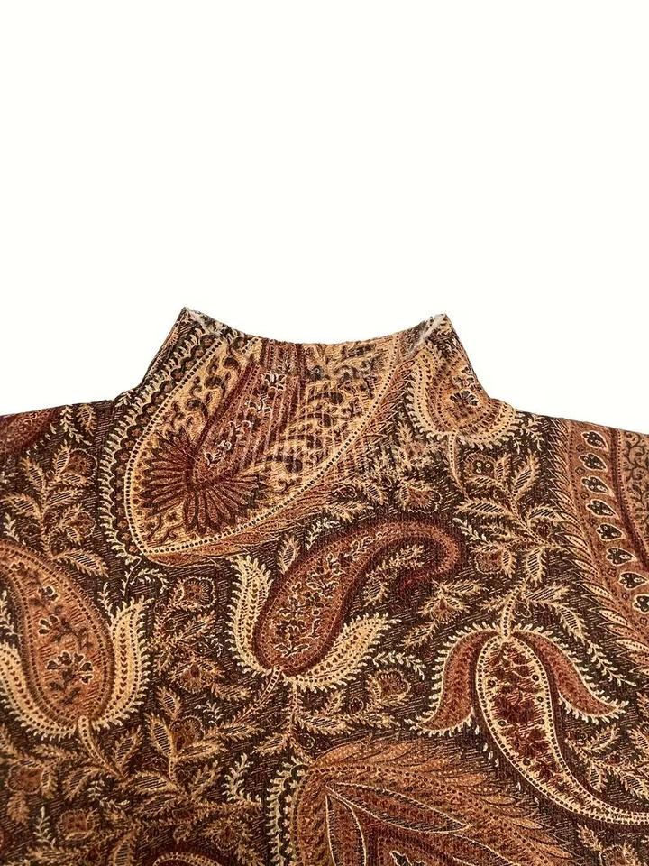 Shirley | Elegant Paisley Long Sleeve Turtleneck Sweater