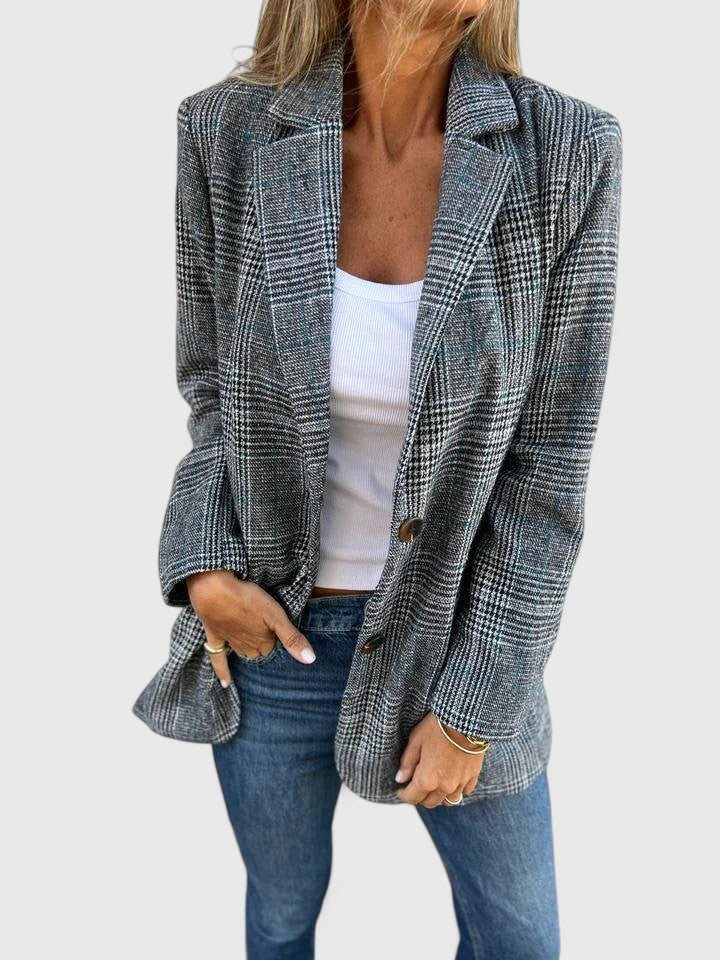Shirley | Relaxed Plaid Longline Blazer