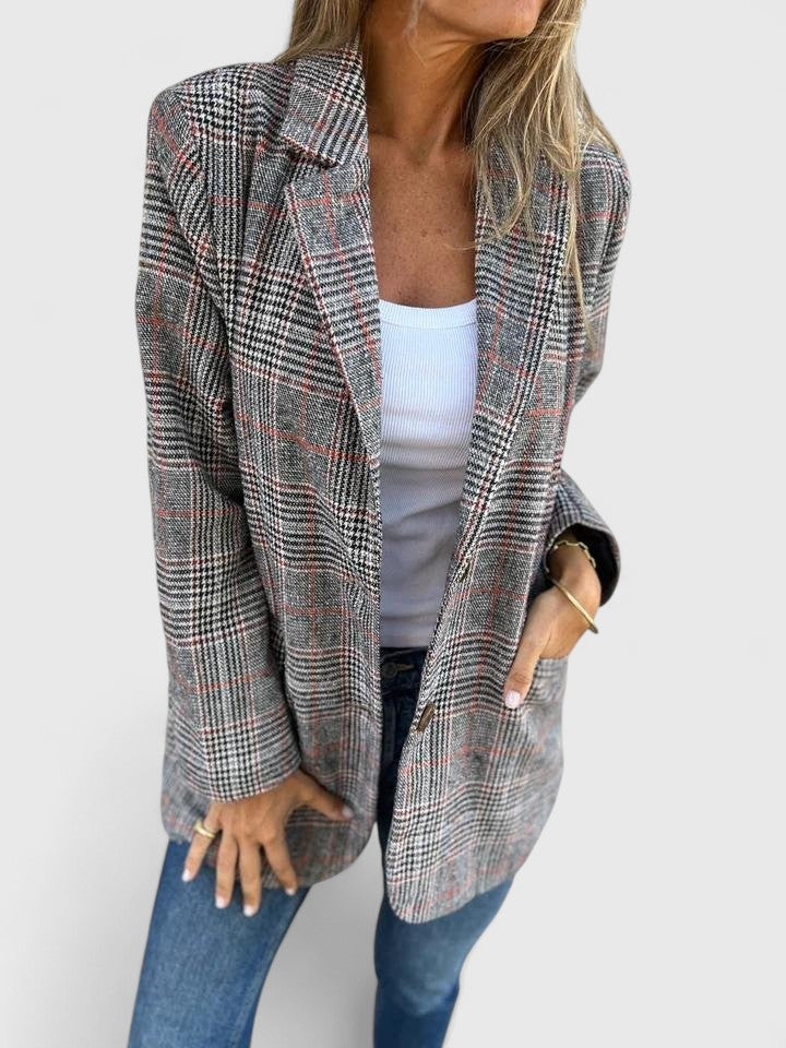 Shirley | Relaxed Plaid Longline Blazer