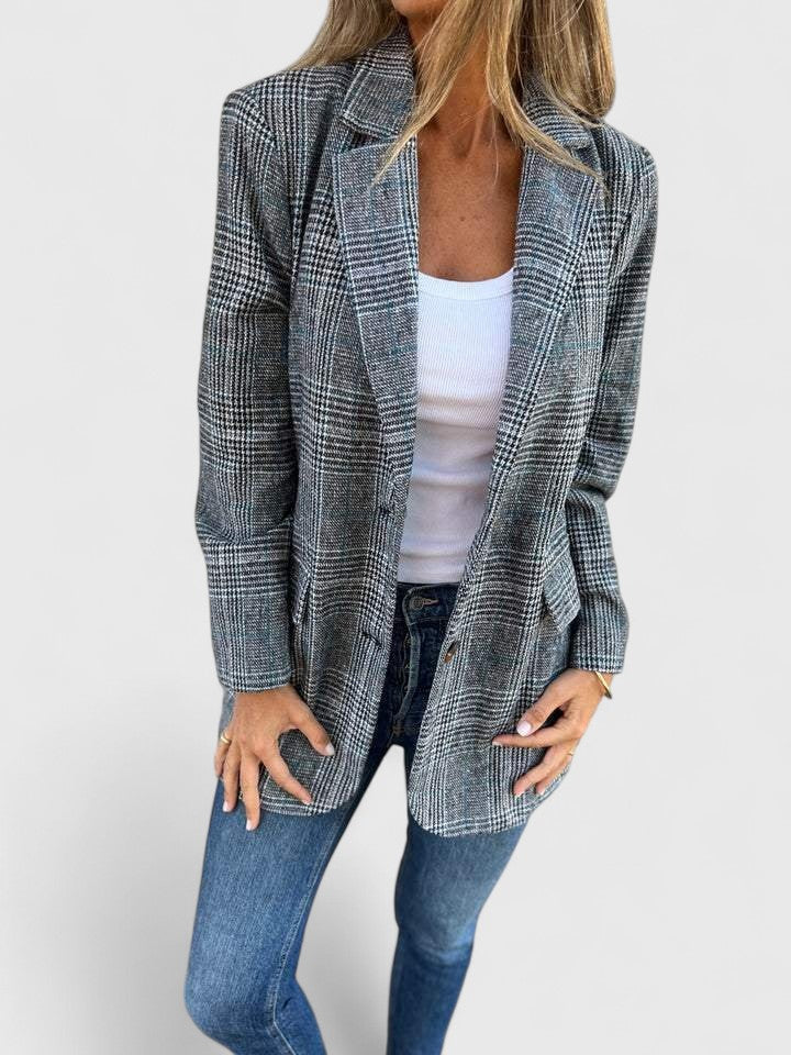 Shirley | Relaxed Plaid Longline Blazer