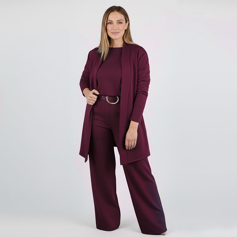 Sophia | Chic 3-Piece Long Cardigan Lounge Set