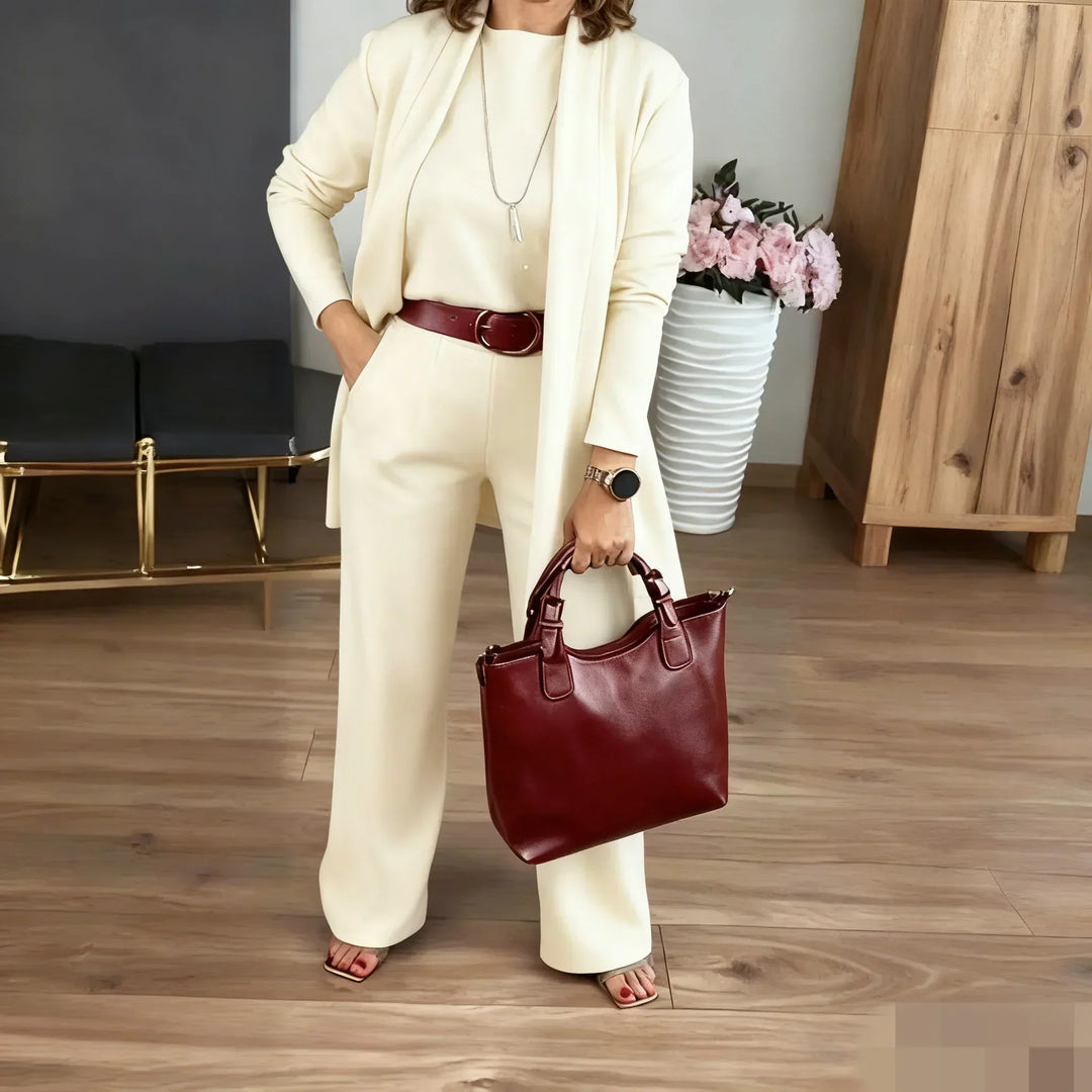 Sophia | Chic 3-Piece Long Cardigan Lounge Set