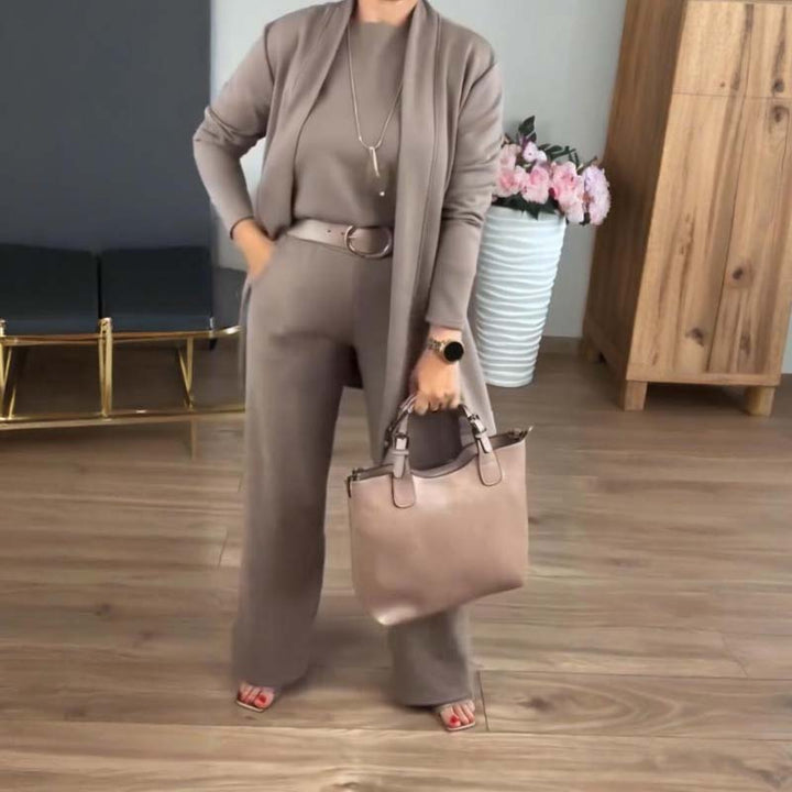Sophia | Chic 3-Piece Long Cardigan Lounge Set