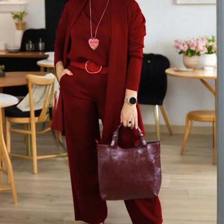 Sophia | Chic 3-Piece Long Cardigan Lounge Set