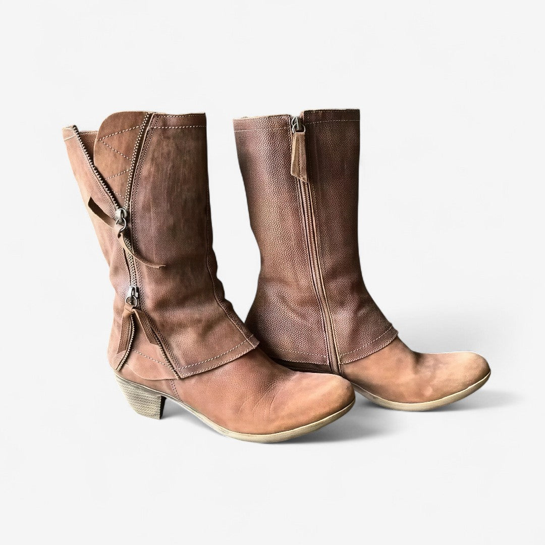 Stephanie | Timeless Mid-Calf Low Heel Cowboy Boots