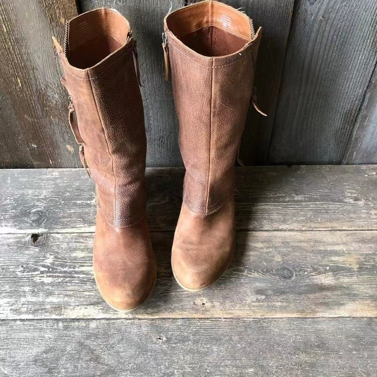 Stephanie | Timeless Mid-Calf Low Heel Cowboy Boots
