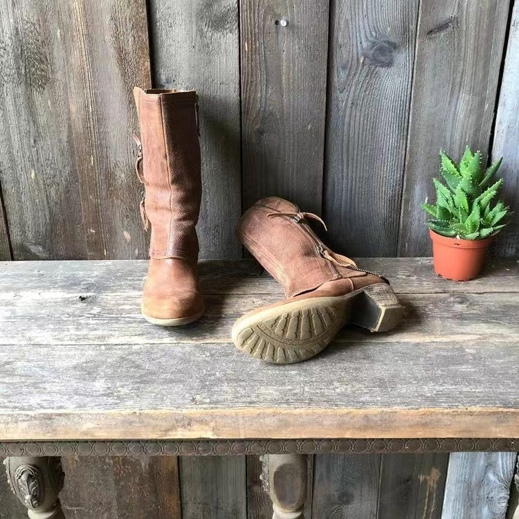 Stephanie | Timeless Mid-Calf Low Heel Cowboy Boots