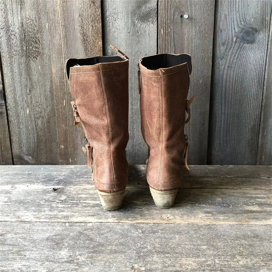 Stephanie | Timeless Mid-Calf Low Heel Cowboy Boots