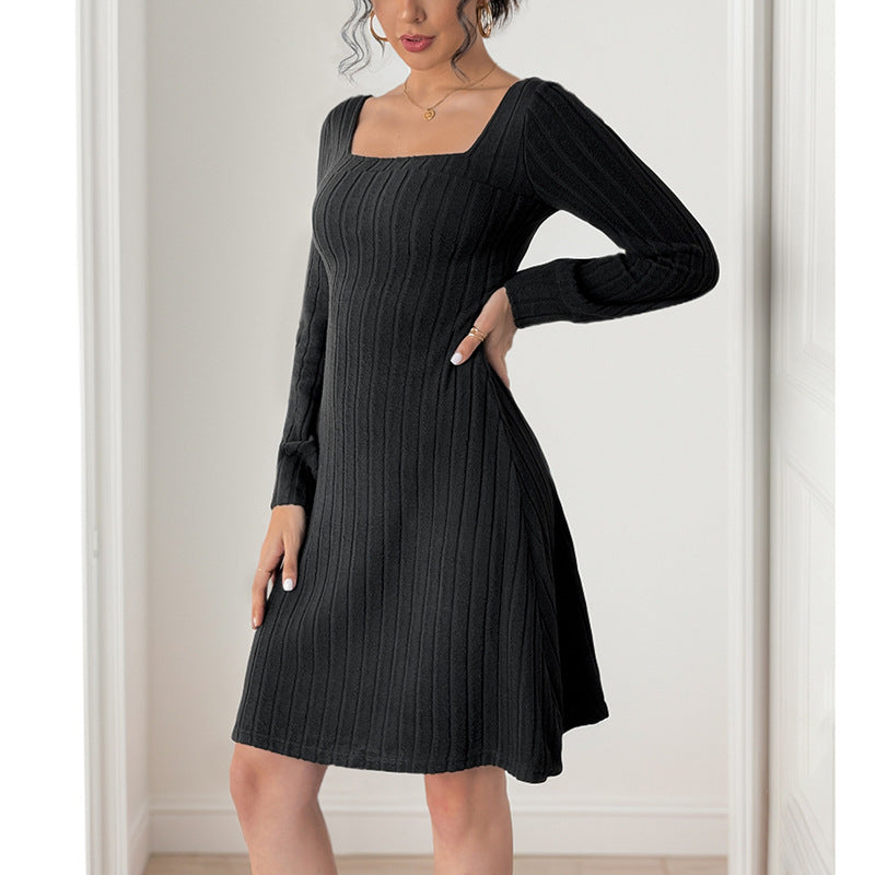 Teresa | Graceful Ribbed Knit Sweater Dress with Butterfly Back